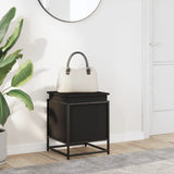 Storage Box with Lid Black 40x40x51.5 cm Engineered Wood 848789