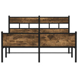 Bed Frame without Mattress Smoked Oak 140x190 cm Engineered Wood 4017236