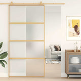 Sliding Door Gold 102.5x205 cm Frosted ESG Glass and Aluminium 155183
