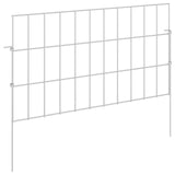Garden Fence with Stakes 48 pcs 55 x 30 cm Mesh Silver 42042957