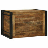 Storage Box Brown and Black 80 x 50 x 50 cm Rough Mango Wood 4016745