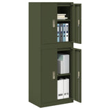 Storage Cabinet 2 pcs Olive Green 60 x 40 x 160 cm Steel 3438751