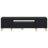 LED TV Cabinet Black Engineered Wood 896686