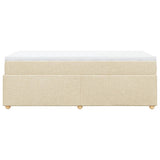 Box Spring Bed with Mattress Cream 90x200 cm Fabric 3285350