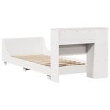 Bed Frame without Mattress White 75x190 cm Small Single Solid Wood Pine 3323675