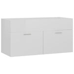 ZNTS Bathroom Furniture Set High Gloss White Engineered Wood 3071429