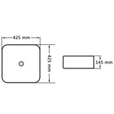 Wash Basin 42.5x42.5x14.5 cm Ceramic White 143917