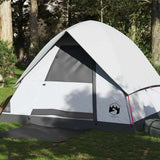 Camping Tent Dome 4-Person White Blackout Fabric Waterproof 94702