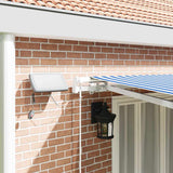 Retractable Awning Manual Blue and White 600 x 300 cm 3081611