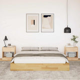 Bed Frame Oak Solid Oak Wood, Plywood Slats Double Bed Frame 3324123