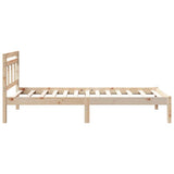 Bed Frame Brown 90 x 200 cm Solid Pine Wood 872347