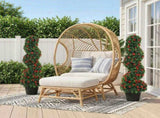 Decorative Artificial Plants Set of 2, UV Resistant Fake Plants in Pot for Indoor Outdoor Decor, T3398P554165
