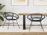 Dining Chair 2 pcs Rattan and Iron Black 54 x 65 x 82 cm 42011561
