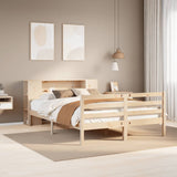 ZNTS Bookcase Bed without Mattress 140x200 cm Solid Wood Pine 3322203