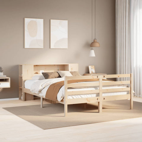 ZNTS Bookcase Bed without Mattress 140x200 cm Solid Wood Pine 3322203