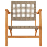 3 Piece Bistro Set Beige Poly Rattan and Solid Wood Acacia 365867