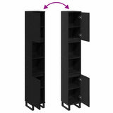 Bathroom Cabinet Black Oak 30 x 30 x 190 cm Engineered Wood 862883