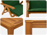 5-Piece Garden Dining Set Natural Solid Acacia Wood 3434601