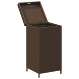 Outdoor Garbage Bin Brown 40 x 40 x 80 cm Poly Rattan 42026889