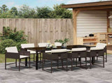Garden Dining Set 9 pcs Brown Poly Rattan 3380728