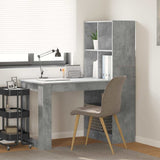 Desk with Shelf Concrete Grey 122 x 67 x 145 cm Engineered Wood 3337260