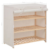 Shoe Cabinet with Cover White 79x40x80 cm Fabric 248194