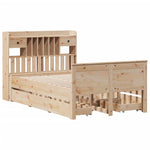 ZNTS Bookcase Bed without Mattress 120x190 cm Small Double Solid Wood Pine 3308939