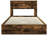 Storage Bed with Drawer Smoked Oak 100 x 200 cm Engineered Wood 3409936
