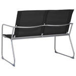 ZNTS 4 Piece Garden Lounge Set Fabric & Steel Black 44352