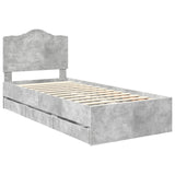 Bed Frame with Drawer Concrete Grey 90 x 190 cm Engineer Wood 3413460