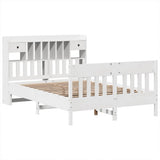 Bed Frame without Mattress White 140x200 cm Solid Wood Pine 3323261