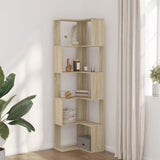 Corner Bookcase 5-Tier Sonoma Oak 50x50x179 cm Engineered Wood 852584