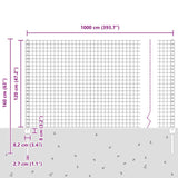 Fence and Post Silver 1.2 x 10 m Steel 3336148