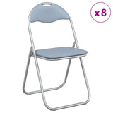 Folding Chair 8 pcs Grey 48 x 43.5 x 81 cm Faux Leather 42029052