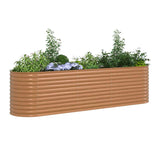Garden Raised Bed Brown 320 x 80 x 81 cm Steel 42011326