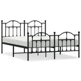 Metal Bed Frame without Mattress with Footboard Black 140x200cm 353458