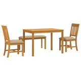 Dining Set 4 pcs Beige Solid Oak Wood 3430297