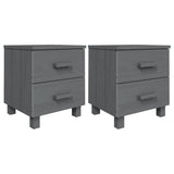 Bedside Cabinets HAMAR 2 pcs Dark Grey 40x35x44.5 cm Solid Wood 340410
