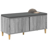 Hall Bench with Cushion with Door Grey Sonoma 100 x 38 x 46 cm 891541