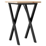 ZNTS Dining Table X-Frame 50x50x75.5 cm Solid Wood Pine and Steel 3282757