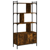 Bookcase with Doors Smoked Oak 76.5x30x154.5 cm Engineered Wood 833350