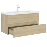 Sink Cabinet with Built-in Basin Sonoma Oak Engineered Wood 3071651