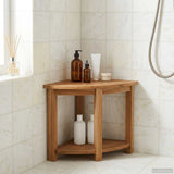 Bathroom Side Table Natural 45 x 45 x 46 cm Solid Teak Wood 42024270