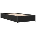 ZNTS Bed Frame Black 90x190 cm Single Engineered Wood and Metal 845116