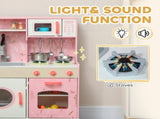 Play Kitchen, Kids Kitchen Set with Lights and Sounds, Double Stoves, Ice Maker, Chalkboard for 3 T3398P422355