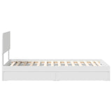 Storage Bed with Headboard White 100 x 200 cm Engineered Wood 3412304