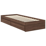 Storage Bed with Drawer Brown Oak 75 x 190 cm Engineered Wood 3411263