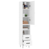 Highboard White 34.5x34x180 cm Engineered Wood 3198945