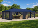 Gazebo Cover with Sidewalls 6 x 3 m Blue Polyester 190 900416
