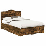 Bed Frame with Drawer Smoked Oak 120 x 200 cm Engineered Wood 3413625